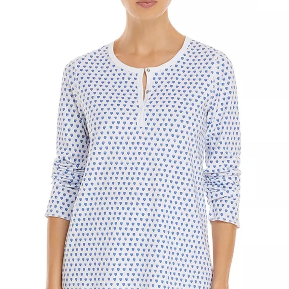 Roller Rabbit White and Blue Heart Pajama Top